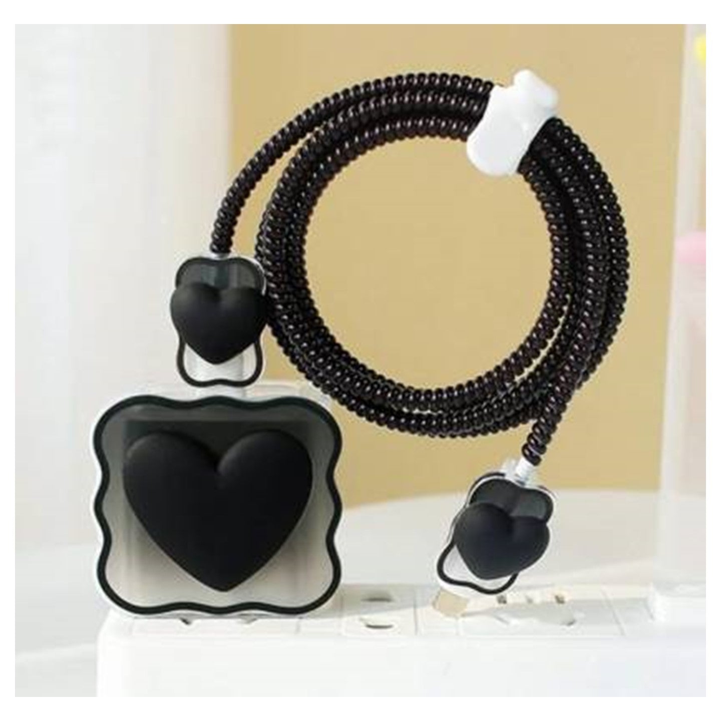 3D Heart/Bow Design Case Covers for Apple iPhone 18-20w Adaptor/Charger