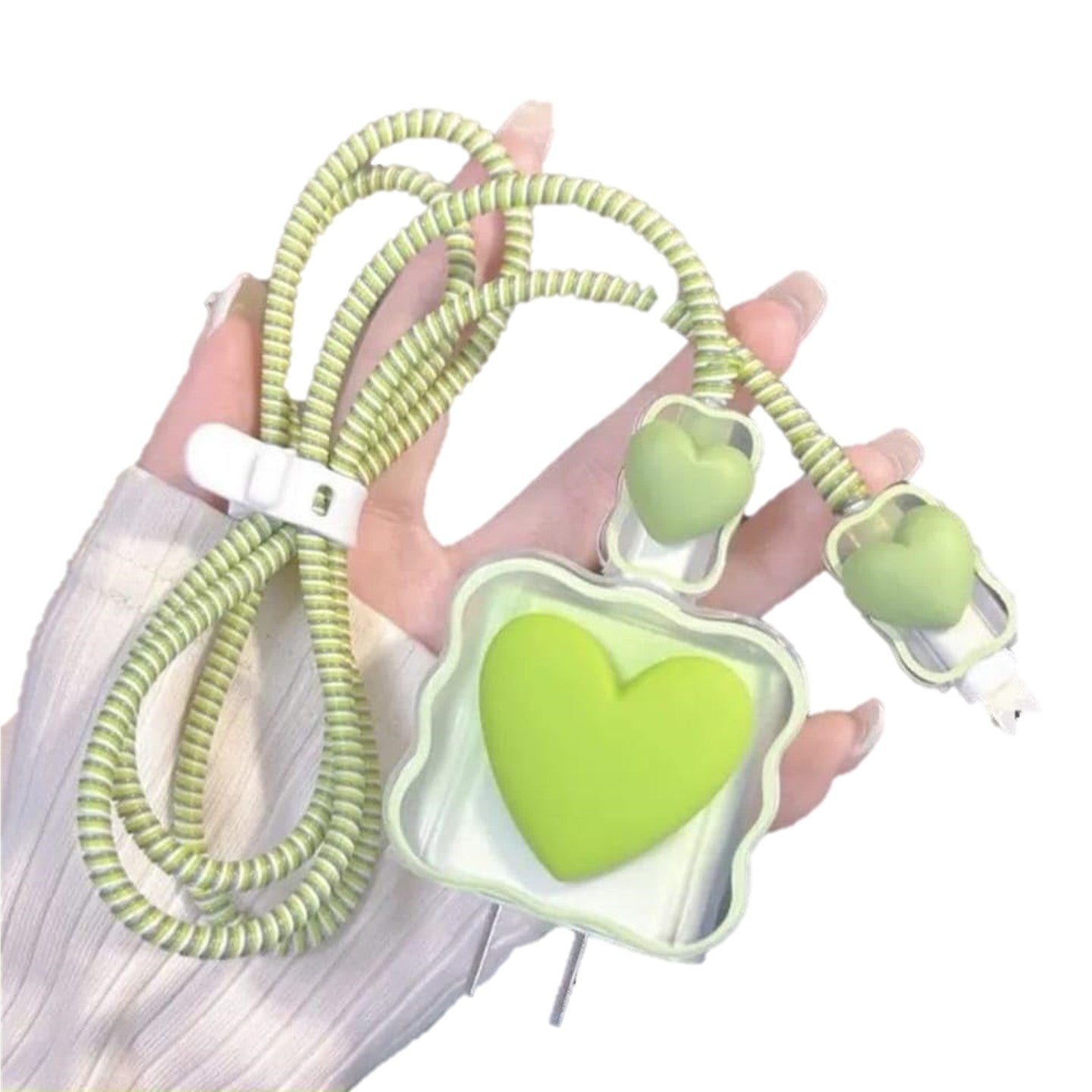 3D Heart/Bow Design Case Covers for Apple iPhone 18-20w Adaptor/Charger